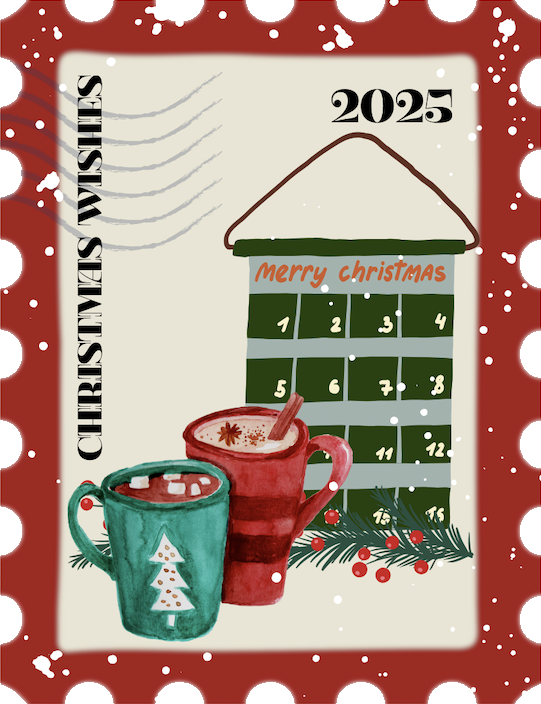 Christmas postal stamp icon