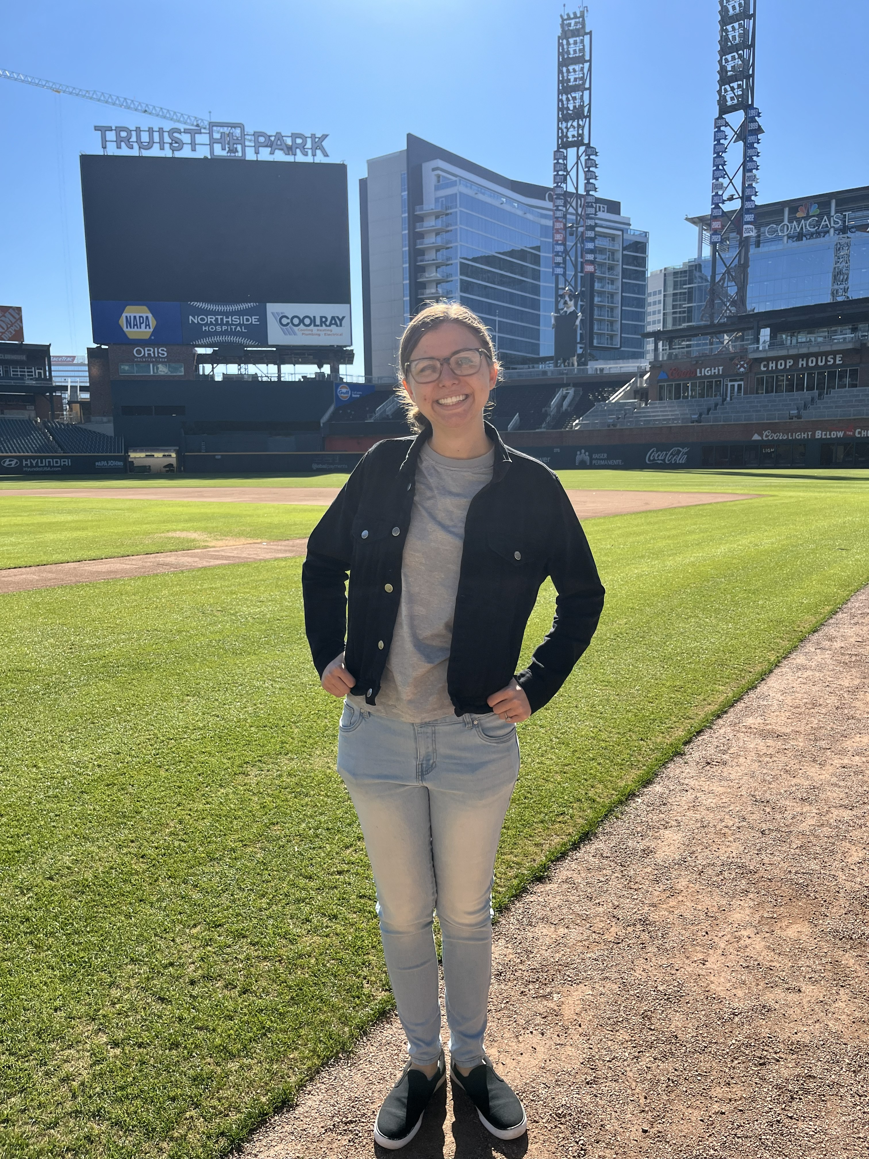 Standing on the Atlanta Braves baseball field